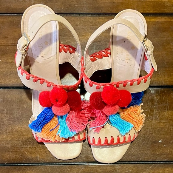 Kate Spade New York Pom Pom Tassel Heels - Picture 1 of 6